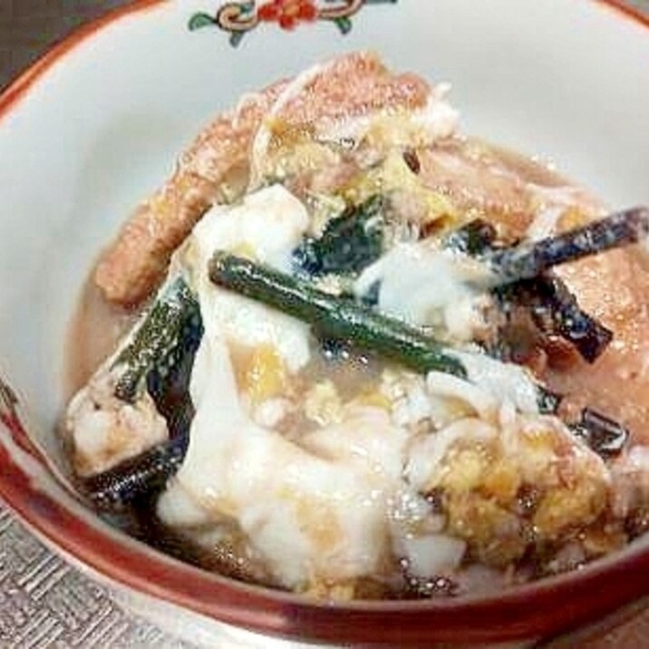蕨と あげの 卵とじ